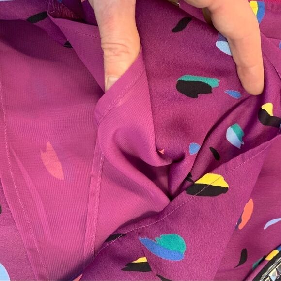 Bcbgeneration purple beaded embellished printed skirt size medium - Picture 7 of 10